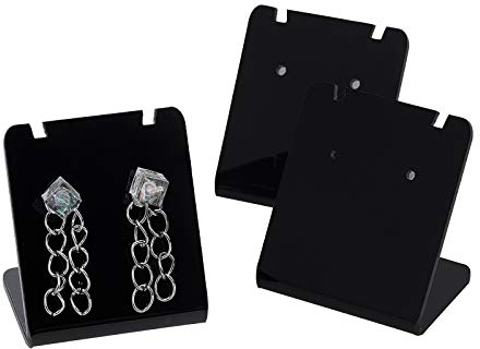 FINGERINSPIRE 24 STK. Acryl geneigte Ohrringständer Halter Schmuck Show Display Rack Ständer Organizer Halter (35x34x27mm), Schwarz,