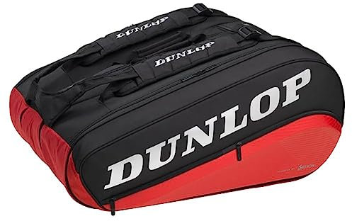 Dunlop Sports Unisex-Erwachsene 2021 CX-Performance 12-Racket Thermo Tennistasche, schwarz/red, 12-Pack