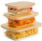 Homiu Glass Food Storage Containers with Bamboo Lids | Borosilicate Meal Prep Glass Container | Freezer, Oven, Microwave & Dishwasher Safe | BPA Free | Leakproof & Airtight Lunch Boxes