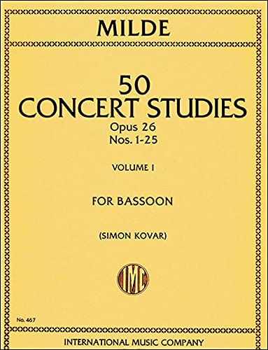 Milde: 50 Concert Studies, Op. 26 Volume 1 - Bassoon (International 467)