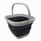 SAMMART Faltbarer rechteckiger Korb/Eimer, 10 l (Grau/Schiefergrau)