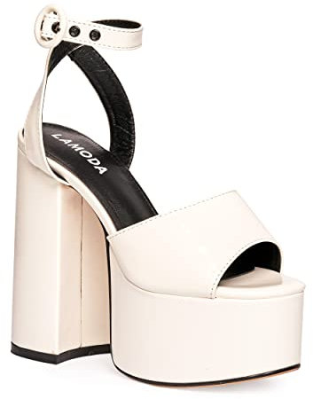LAMODA Women's All for You Extreme Court Shoe, White Patent, 6 UK