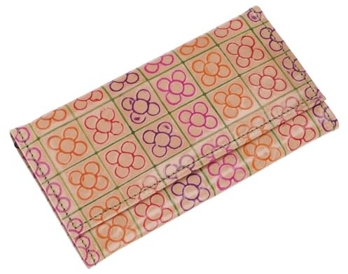 GURU SHOP Geprägtes Lederportemonnaie, Boho Geldbörse - Modell 4, Unisex - Erwachsene, 9x17x2 cm