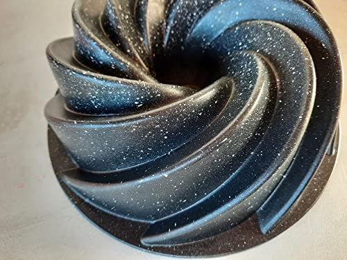 LA CASA DI EVA STAMPO CIAMBELLA E DOLCE MOD. VORTICE-MADE IN ITALY- IN LEGA PRESSOFUSA CON RIVESTIMENTO IN PIETRA DIAM. 24 CM