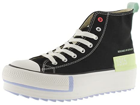 victoria Botín Tribu Lona & Sello Retro & Suela Doble En Sierra 1061128 para Mujer Negro 40