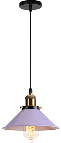 WOTTES Kronleuchter Industrial Retro Dekorative Schmiedeeisen Lampenschirm Deckenleuchte Glühbirnenhalter E27 Geeignet für Esszimmer Wohnzimmer Küche Schlafzimmer Café Bar. (Hellviolett)