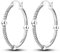 Creolen für Damen 925er-Sterlingsilber gedrehte Creolen CZ hypoallergen leicht Zirkonia einfache ovale Ohrringe Schmuck für Mädchen und Frauen