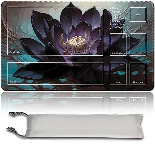 MPLR BOARD GAME Brettspiel MTG Spielmatten+Kostenlose wasserdichte Bag,Stitched Edges,Smooth Rubber Surface,MTG PlayMat with Zones(An original Black Lotus Playmat)