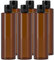 BPZXL Pack of 6, Empty 250ml Refillable Brown Plastic Bottles with Black Flip Cap Bottle for Cosmetic shampoo, conditioner, lotion, shower gel, etc.