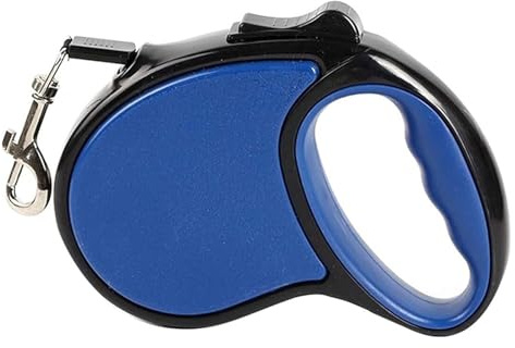 Hundeleine, Leine 5M, Hundeleine Mittelgroße Hunde, Hundeleine Flexi, Blau Retrieverleine Mit Zugstopp, Hunde Leine Unter 70 Pfund, EIN-Knopf-Bedienung, 360° Verwicklungsfrei (Color : Blue, Size : 5
