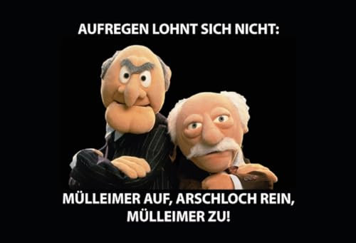 mrdeco Metall Schild 12x18cm gewölbt Waldorf Statler Muppet Aufregen Spruch Blechschild