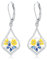 Plumeria Ohrringe 925 Sterling Silber Blau Schmetterling Ohrringe Hängend Baumeln Hawaiianische Blume Plumeria Schmuck Geschenke für Damen Frauen Mädchen Mutter