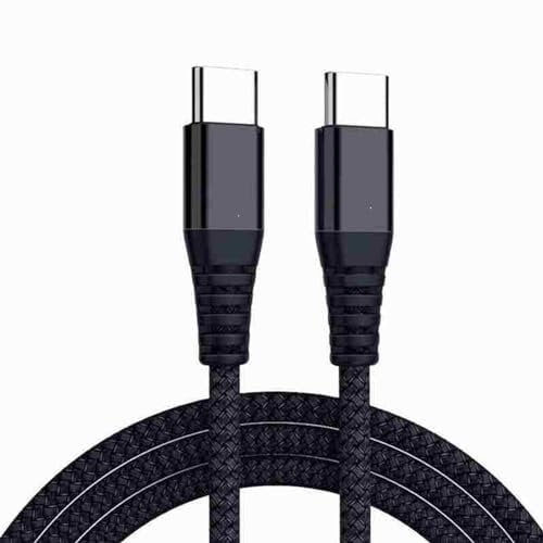 USB-C to USB-C Charger Cable 1.5m, Nylon Braided Type C Fast Charging Lead Power Delivery for Compatible with iPhone 16 15 Pro Max, Galaxy S25 S24 S23 Ultra S21 Plus S22 S20Fe, Pixel 7/8/9, MacBook