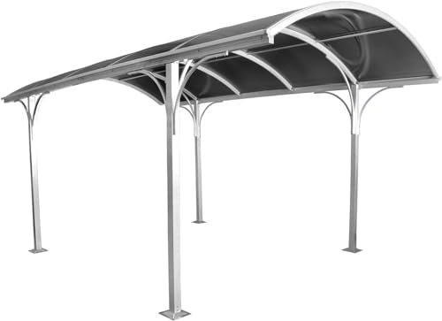 Bricoutlet - Carport alluminio 5x3x2,5h/mt copertura in policarbonato - tettoia per esterno impermeabile resistente