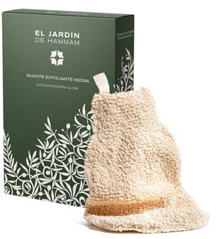 El Jardín de Hammam - Guante Kessa Premium - Fibra de ramio 100% vegetal - Perfecto para exfoliarse la piel, imprescindible junto a jabón negro