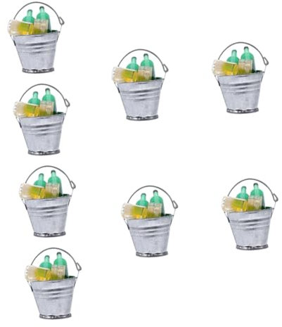 ifundom 8 Sätze Bier Miniatur Modell Eines Mini-biereimers Mini-hausverzierung Tassen Für Kinder Miniatur-Bierflaschen Basteln Miniatur-puppenhaus Ornamente Plastik Baby