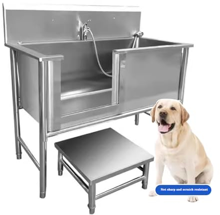Professionelle Hundebadestation Aus Edelstahl, Hundewaschstation, Hundebadewannen, Hundepflegewanne, Hundebadewanne, Haustierwaschbecken Für Zu Hause, Für Große, Mittlere Und Kleine Haustiere(100cm/39