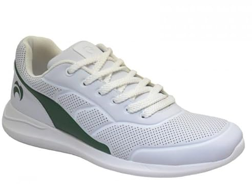 Henselite HM74 Men's Lawn Bowls Shoes White Green, Size 9