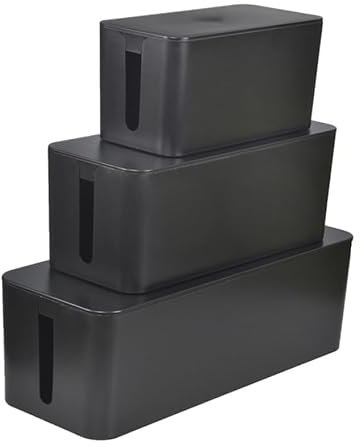 Kabelbox Groß Und Klein Im 3er Set,Kabelmanagement-Box Zum Kabel Verstecken Bei Kabelsalat,Aufbewahrungsboxen In Weiß FüR Kabel,Adapter Und Steckerleisten,Kabelmanagement,Schutz Von Kindern & Tieren