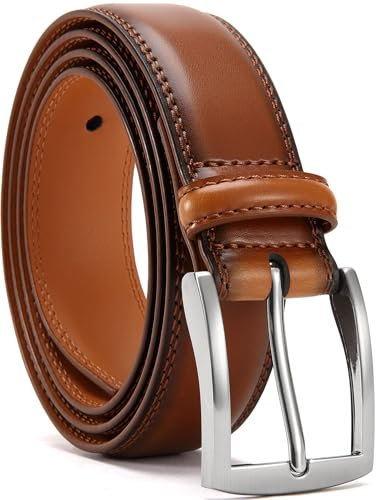 YOORAN Gürtel Herren, Braun Ledergürtel 33mm Breit Leder Herrengürtel Gürtel für Jeans Herren Anzugschuhe Anzug