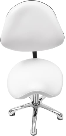 PINYELIN Ergonomischer Sattelhocker mit Rückenlehne Hoehenverstellbar, Upgrade Sattelhocker mit Rollen Drehhocker Arbeitshocker Küchenhocker, für Spa, Salon, Massage und Kosmetikerin