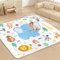 Funsland Krabbelteppich für Baby, Rutschfeste Baby Spielmatte Schadstofffrei 127x127cm, Baumwolle Tier Krabbelmatte Baby Faltbar mit Einem Höhenlineal, Kinder Spielmatte für Innen/Außen/Zaun