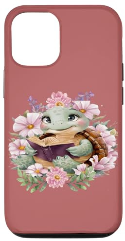 Hülle für iPhone 13 Pro Baby Turtle liest ein Buch