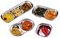 OFFSCH 4 Stück Tauchplatten Dip-Gericht Gewürzteller kitchen zubehör tapasplatte spice rack barware sets ansteckplatten für esstisch Snack-Platte Tauchplatte aus Edelstahl