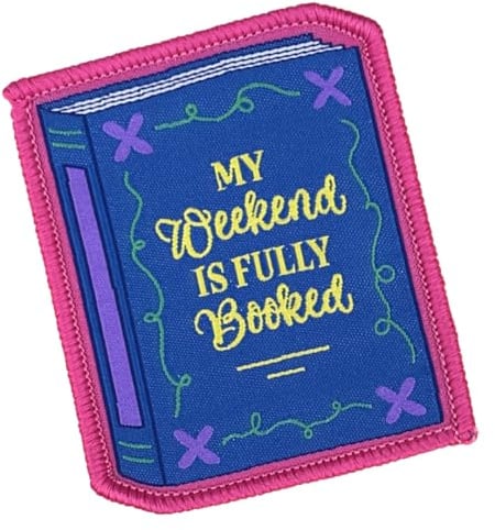 Pawprint Family | My Weekend is Fully Booked Sew on Patch | World Book Day Official Merchandise