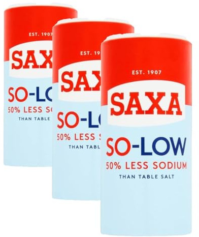 Saxa So-Low Reduced Sodium Salt, 350 g Drum (Pack of 3)