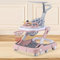Trotteur Bébé 2en 1, Trotteur pour Bébé avec panier de basket + musique + lumières, Chariot de Marche Bebe avec Centre de Jeux, Baby Walker à Partir de 6 Mois (65 * 58 * 90cm-rose)