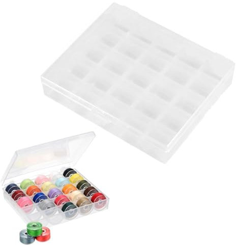 banjiabb 25 Fächer Spulen Nähmaschine,Nähgarn Aufbewahrung,Spulenbox,Nähmaschinen Zubehör,Garnrollen Aufbewahrung,Fur Nähmaschine Aufbewahrung Von Spulen Rollen Und Kleine Gegenstände