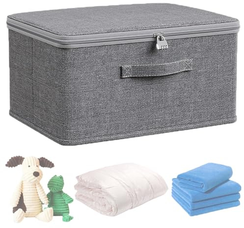 LIUYIDM Generisch AbschließBare Box 30 * 20 * 10CM Box mit Schloss Boxen | Aufbewahrung Aufbewahrungsbox mit Deckel Kisten ,Kann Verwendet Werden, Um Kleidung, Hosen GegenstäNde zu Speichern