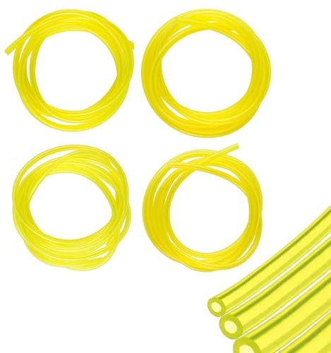 4 Sizes Strimmer Fuel Pipe, Strimmer Fuel Line Hose Tube for Outdoor Chainsaws, Lawn Mower, String Trimmer Blowers, Common Weedeater, Small Engines (Yellow)