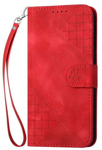 BEENTRYS PU Leder Handyhülle für Huawei P40 Pro Hülle,Tasche Handytasche Kartenfach Standfunktion Klapphülle Magnetverschluss Brieftasche Stoßfeste Flip Case Schutzhülle-Rot