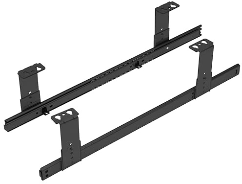 FIX&EASY Tastaturauszug XL-Schienen Up&Down mit Arretierung Auszugschienen für Tastaturablage höhenverstellbar schwarz 500mm mit Einrastfunktion Auszug Tastatur Maus Scanner Keyboard und Laptop Ablage