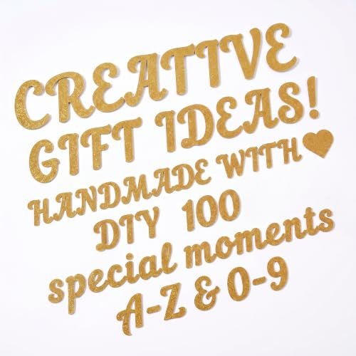 IUSOT 6 Blatt Buchstaben Aufkleber Gold Sand 2,5 cm 1 Zoll Klebebuchstaben | Selbstklebend für Hochzeit & DIY Wasserfeste Vinyl Sticker mit Zahlen & Symbolen über 500 Stück Hoch