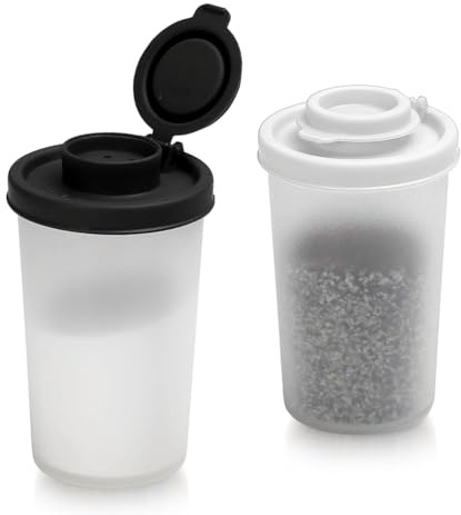Yuyyurt 2pcs Salt and Pepper Shakers for Camping Picnic Outdoors Kitchen Lunch Boxes Travel Spice Dispenser