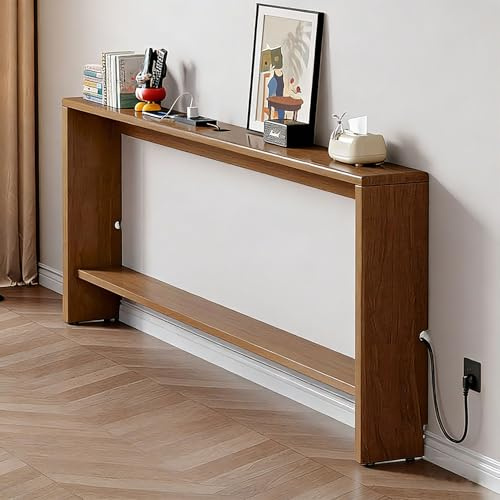 yurstcggh Table Console Bois Massif,Console D'entrée,Bout de Canapé Étroit,Table d’entrée étroite,idéale pour optimiser l'espace derrière Les Portes,Les canapés,dans Les entrées et Les couloirs