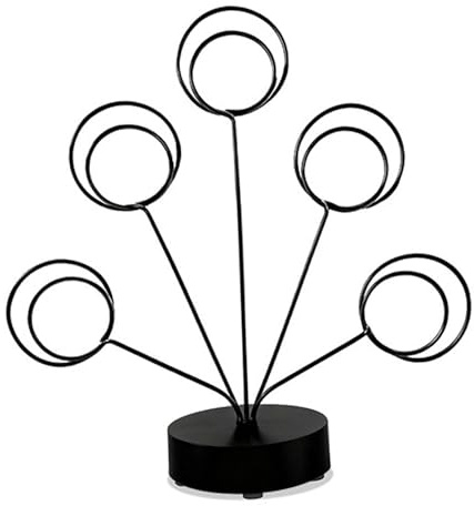 Sharplace Porte-Photos avec Pinces, Supports Photo avec Pinces, Cadre Photo Arbre Généalogique à 5 Branches, Présentoir de Bureau pour les Mariages les Fêtes les Restaurants les Bureaux, Noir