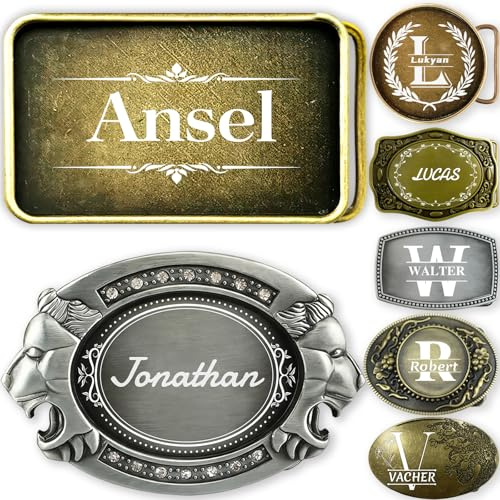 Zkgiftsdz Individuelle Gürtelschnalle für Herren, personalisierte Cowboy-Gürtelschnallen