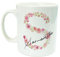 Personalised Floral Pink Initial Gift Ceramic Mug