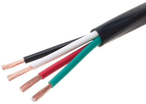 500FT Outdoor UV Protection Rated Professional 16/4 Speaker Audio Cable True Spec & Gauge 16AWG Direct Burial Bulk Spool (500FT, 16/4)