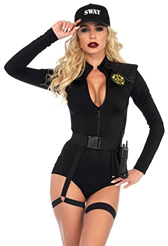LEG AVENUE Damen Swat Team Babe Kost me, Schwarz, S EU