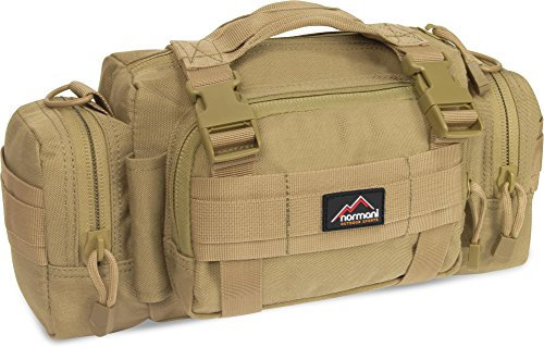normani Taktische Umhängetasche mit MOLLE-System für den Rucksack als Zusatztasche 1000 D Farbe Coyote