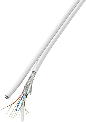 TRU Components Duplex-Netzwerkkabel CAT 6 SF/UTP 8 x 2 x 0.196mm² Weiß 100m