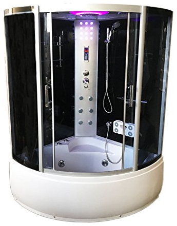 Bañera de baño y ducha hidromasaje spa 130 x 130 cm 2 personas Milan cromoterapia