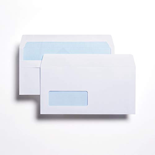 Indigo® DL 110 x 220 mm White Window Self-Seal Envelopes – 80GSM, Mailing Solution for Home, Office & Business (Pack of 1000)