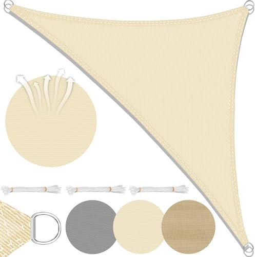 Laneetal Vela Ombreggiante Impermeabile, Telo Parasole in HDPE Anti UV 95% Protezione Tenda da Sole per Esterno, Tenda Parasole Rettangolare,Quadrato per Giardino, Balcone, Piscina