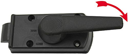 Verrou de porte - Verrou intérieur - Pour caravane, camping-car, bateau - Noir - Rotation à gauche